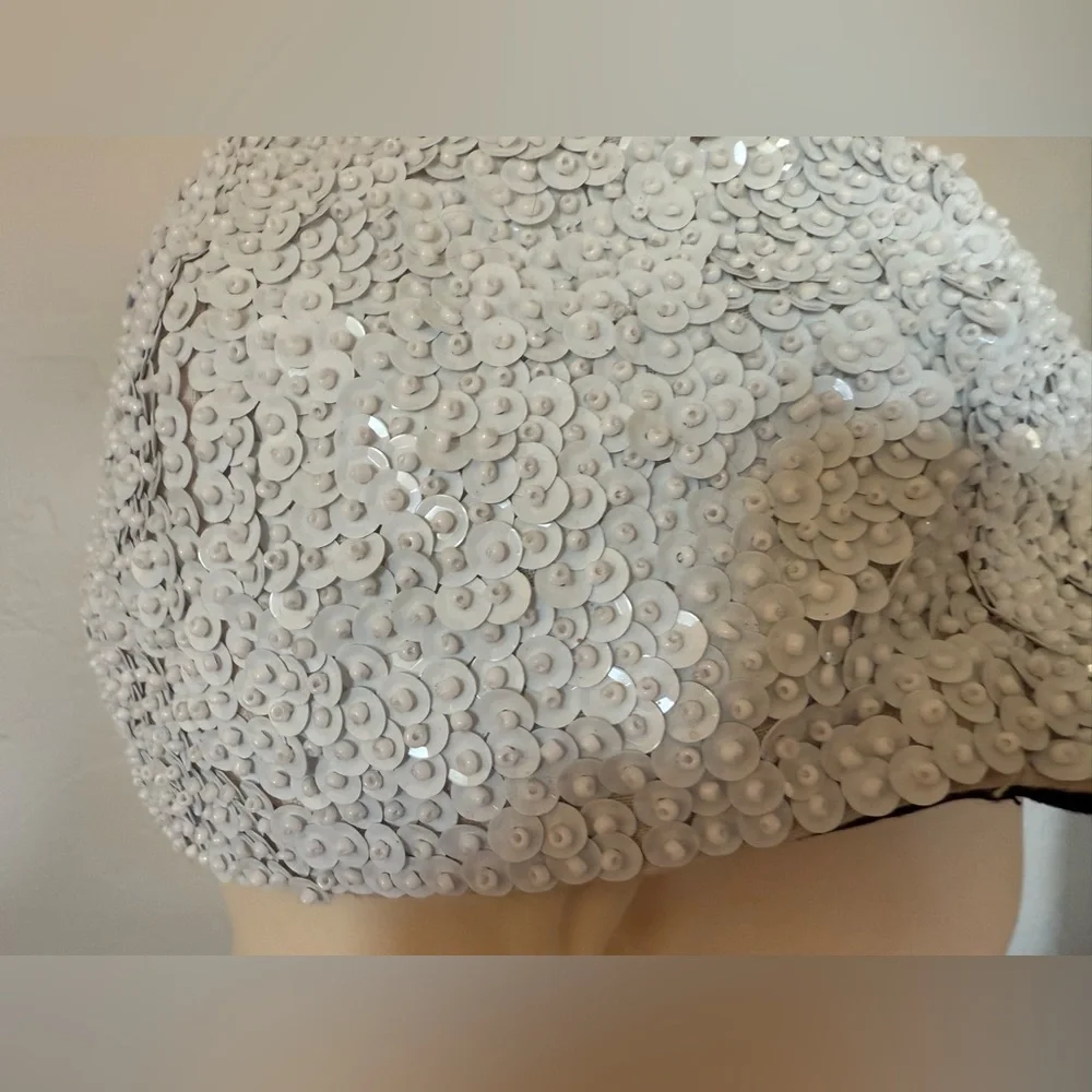 Strapback Hat Off White‎ One Size Lightweight Embellished Sequin Indonesia